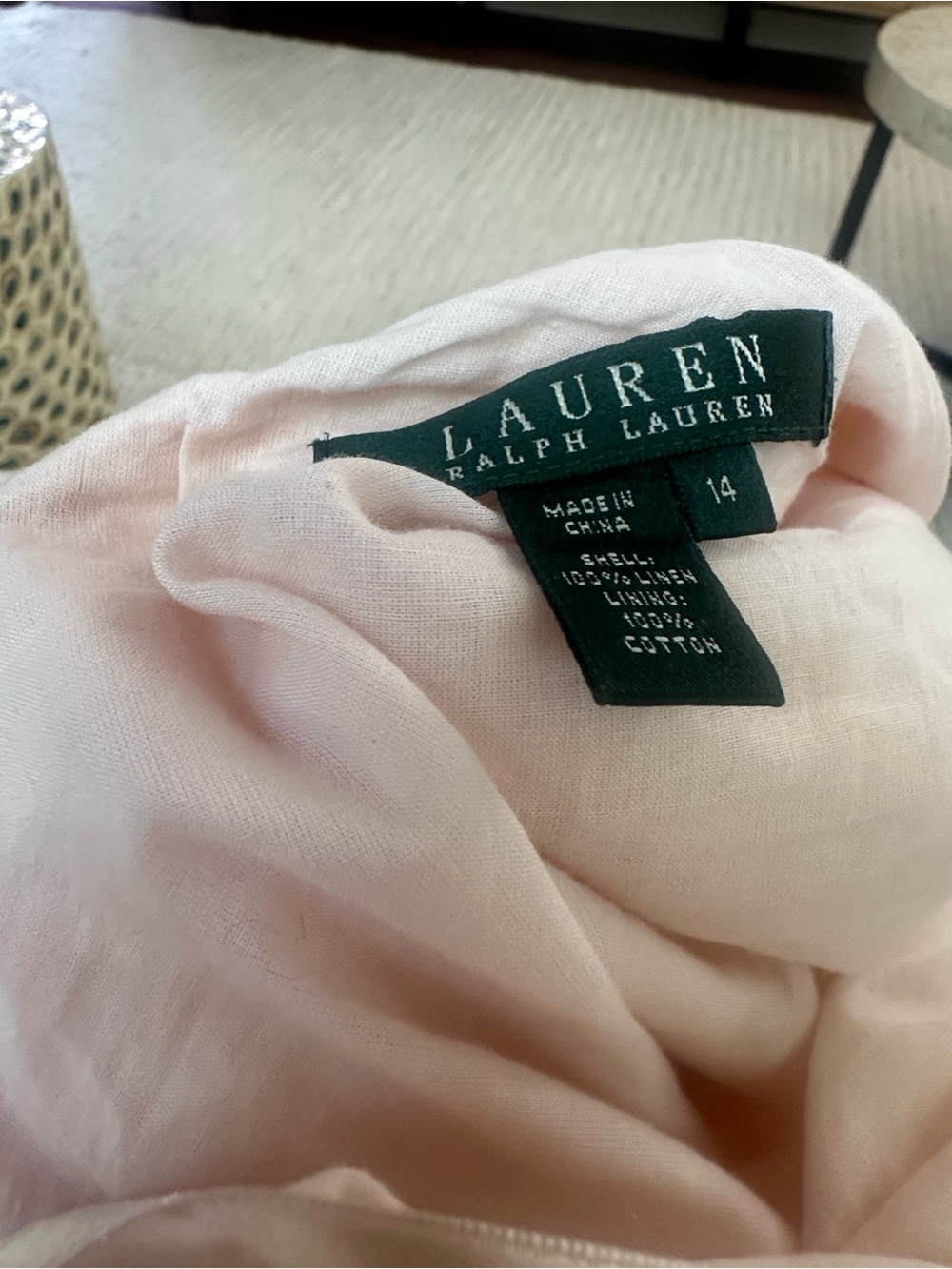 Lauren Ralph Lauren Pale Peach linen a line skirt - Picture 2 of 4